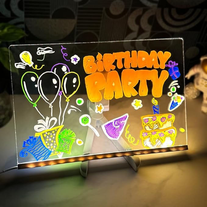 Magische LED-Zeichentafel mit 7 Leuchtstiften