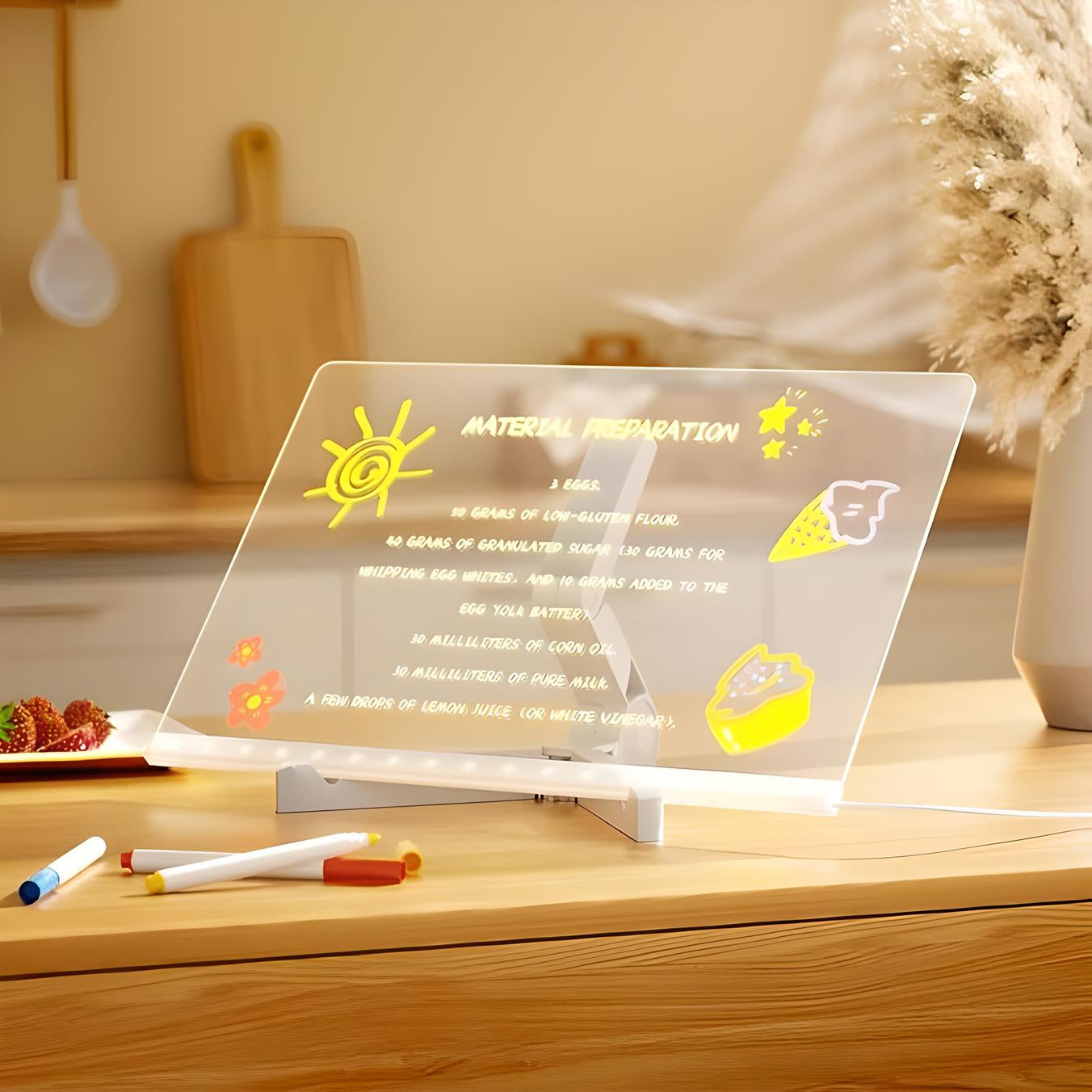Magische LED-Zeichentafel mit 7 Leuchtstiften