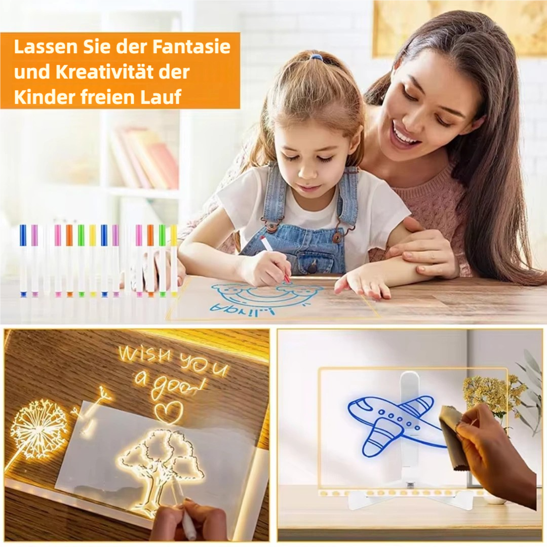 Magische LED-Zeichentafel mit 7 Leuchtstiften