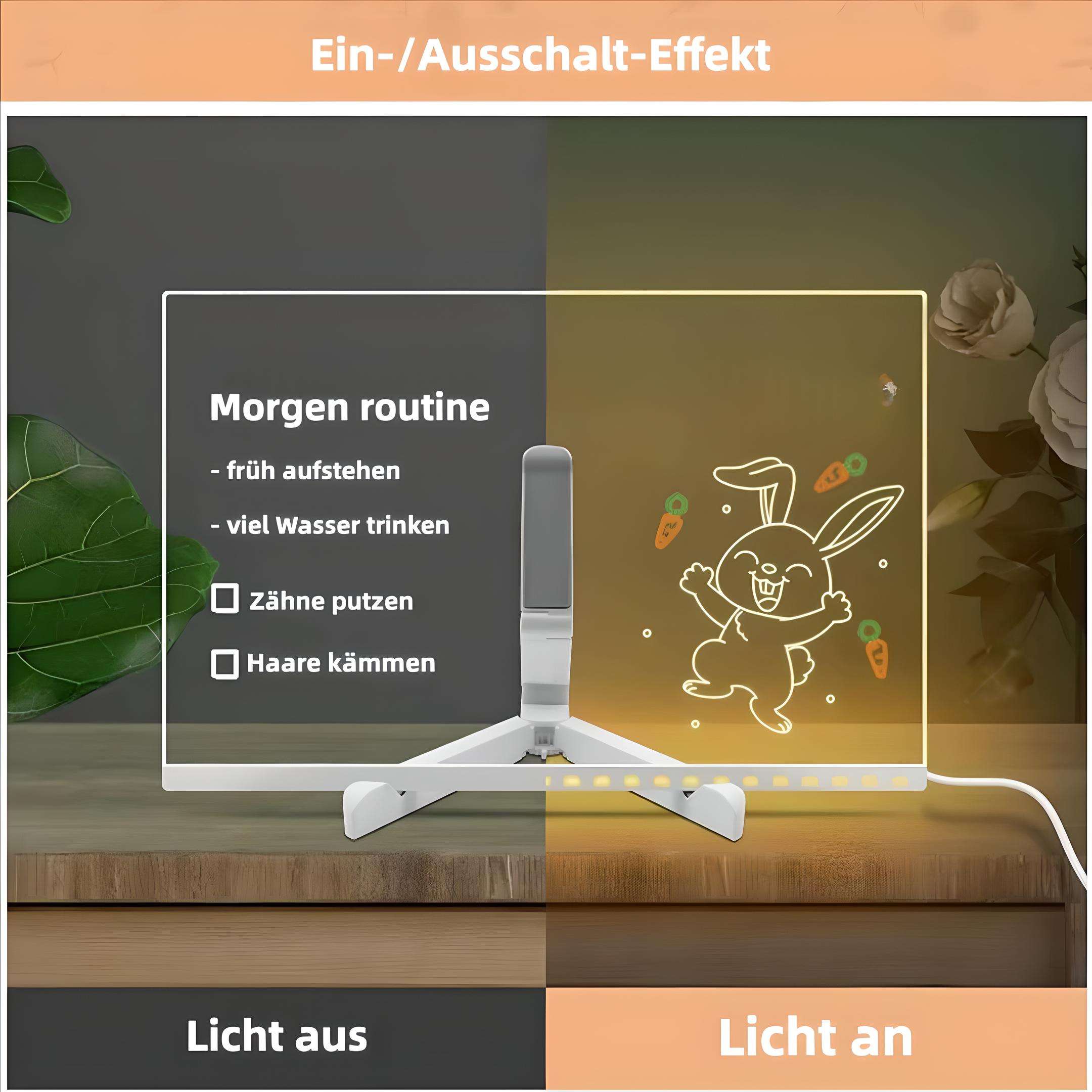 Magische LED-Zeichentafel mit 7 Leuchtstiften